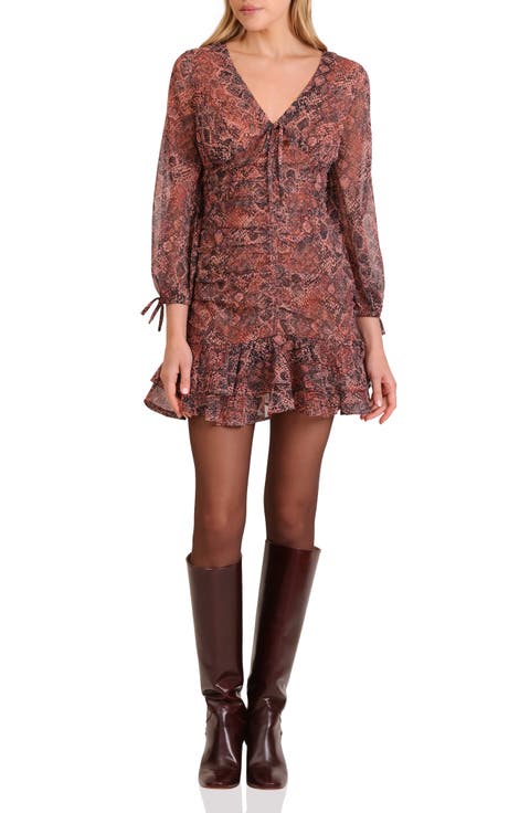 Cinched Long Sleeve Dress