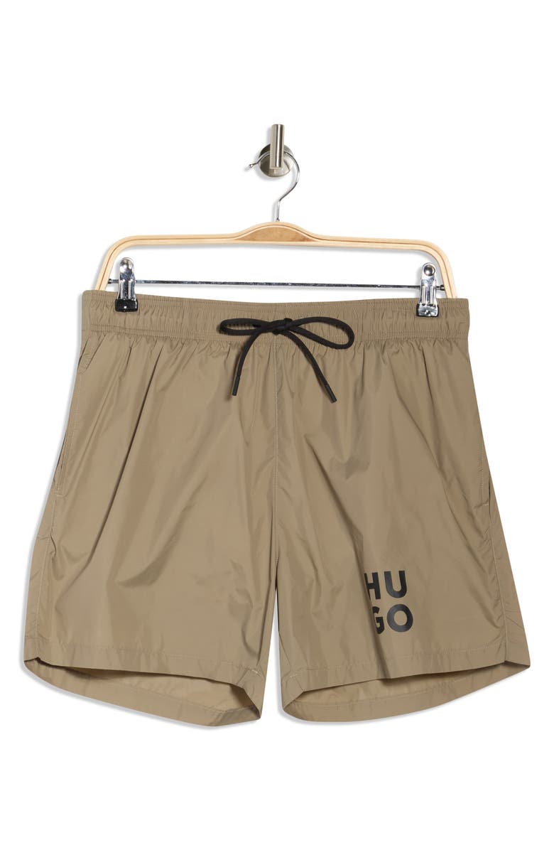 BOSS Paol Swim Trunks, Alternate, color, Medium Brown