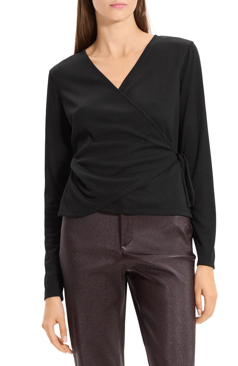 Theory Wrap Sweater, Main, color, Black - 001