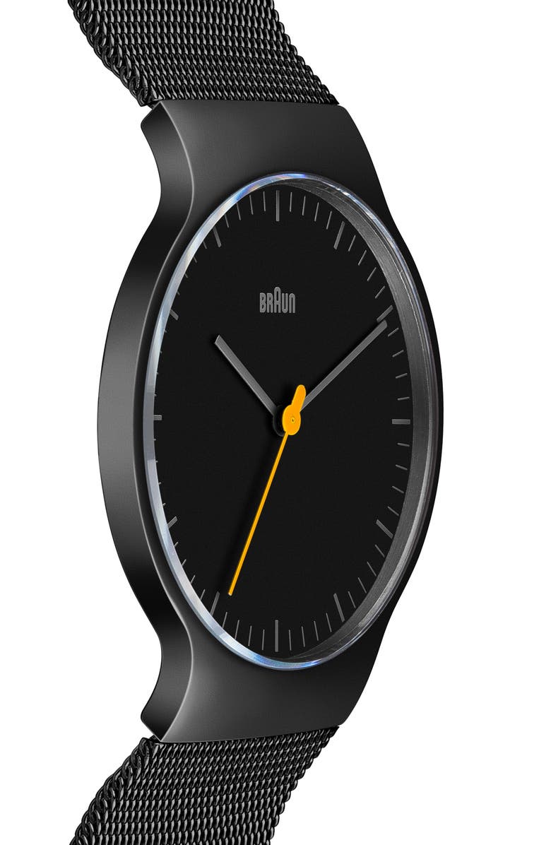 Braun 'Slim Line' Mesh Strap Watch, 38mm, Alternate, color, 