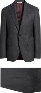 Jack Victor Montana Charcoal Grey Screen Weave Super 110s Wool Suit