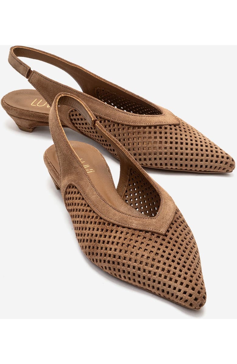 Forever & Always Shoes Lieve Leather Slingback Pump, Main, color, Cognac Suede