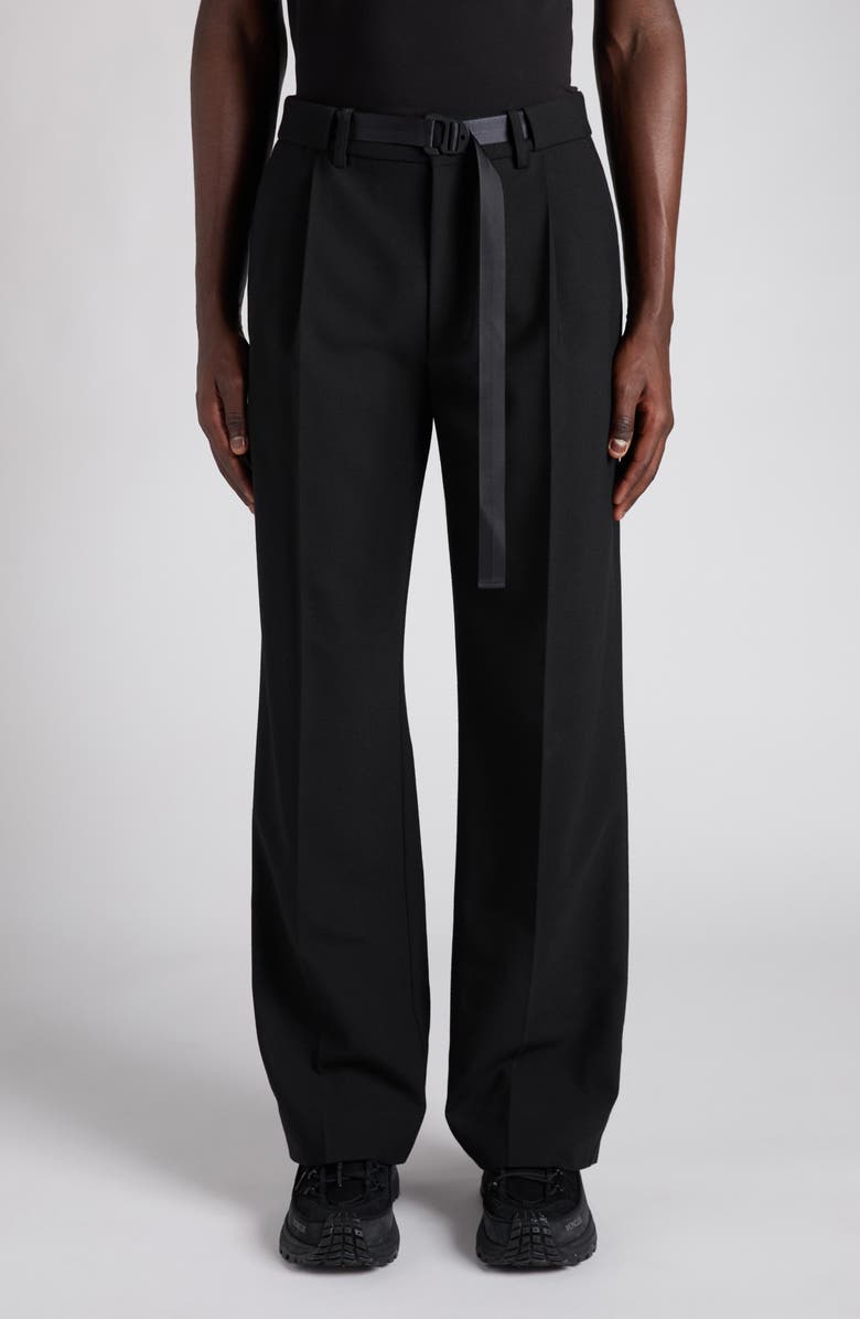 Moncler Stretch Twill Pants, Main, color, Black