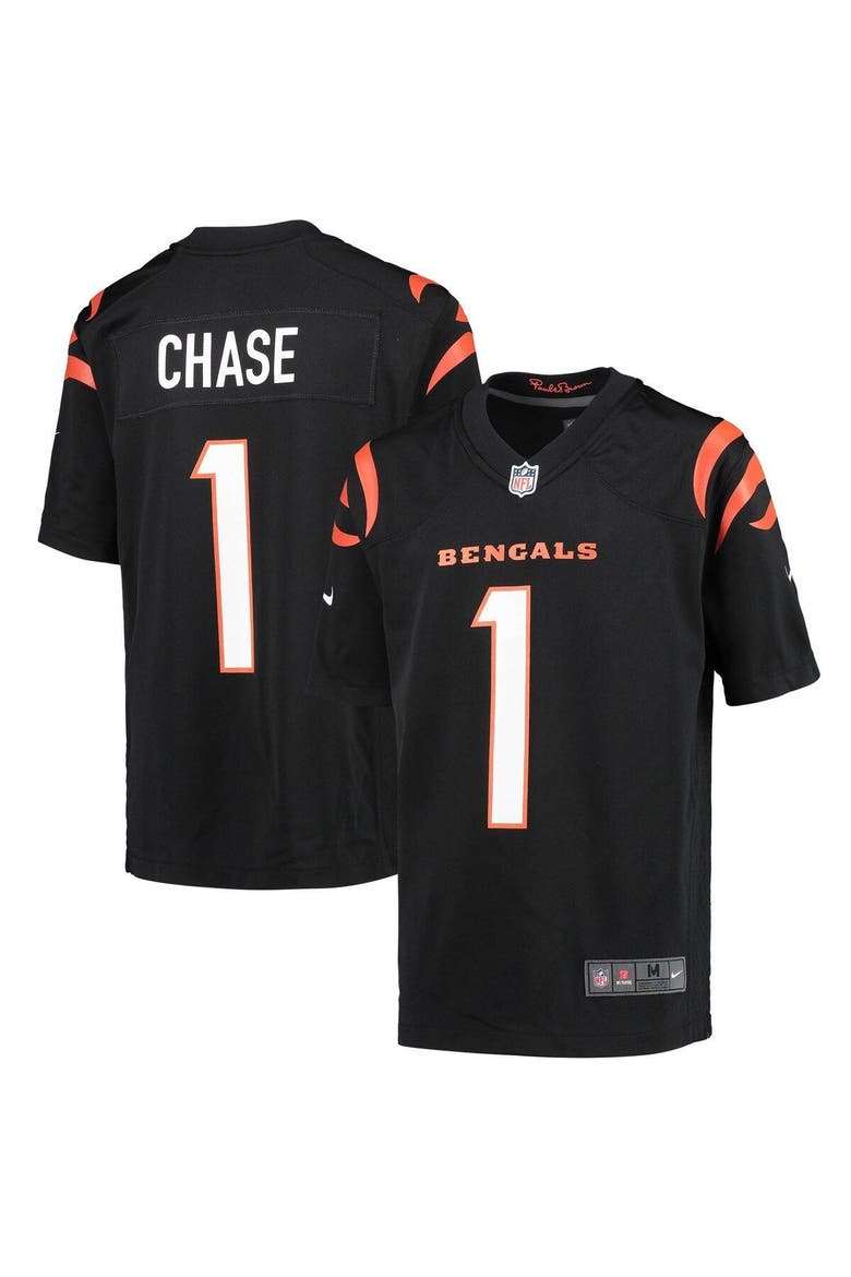 Youth Nike Ja'Marr Chase Black Cincinnati Bengals Game Jersey, Main, color, BLACK