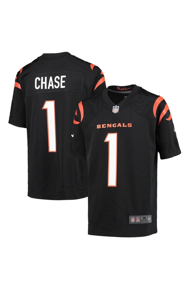 Nike Youth Nike Ja'Marr Chase Black Cincinnati Bengals Game Jersey, Main, color, Black