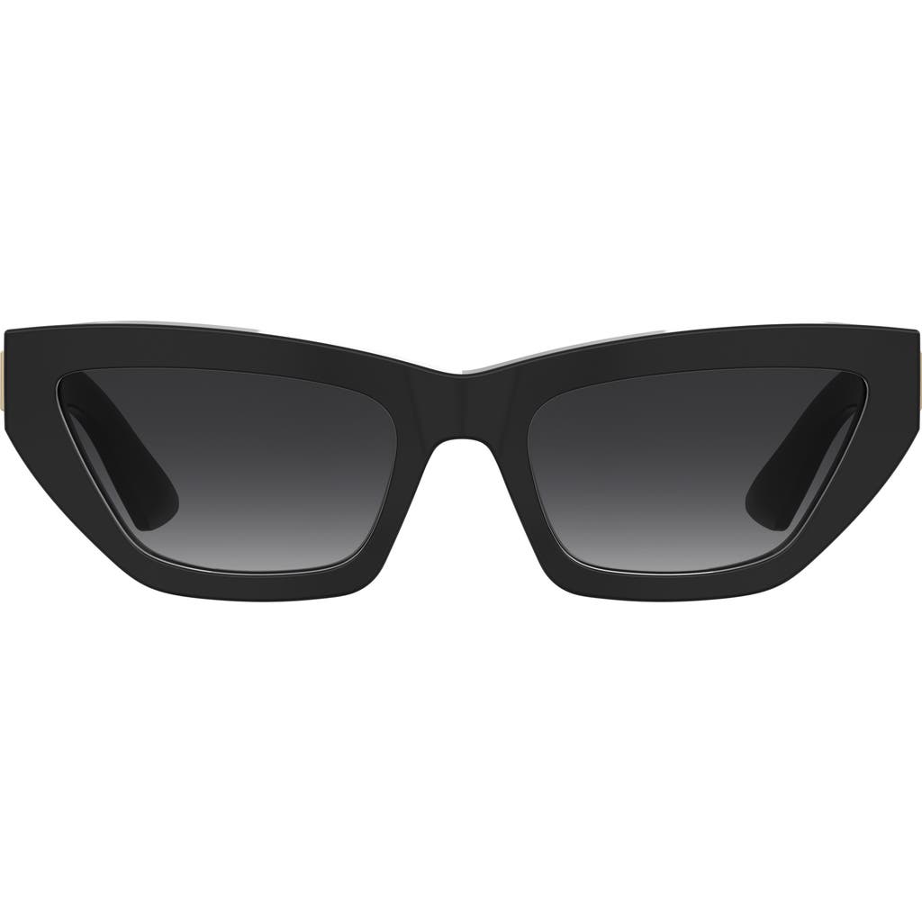 Moschino 55mm Gradient Cat Eye Sunglasses In Black/dark Grey Sf