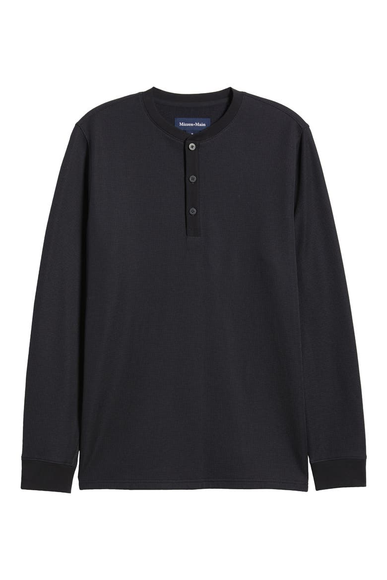 Henderson Long Sleeve Performance Henley, Alternate, color, BLACK SOLID