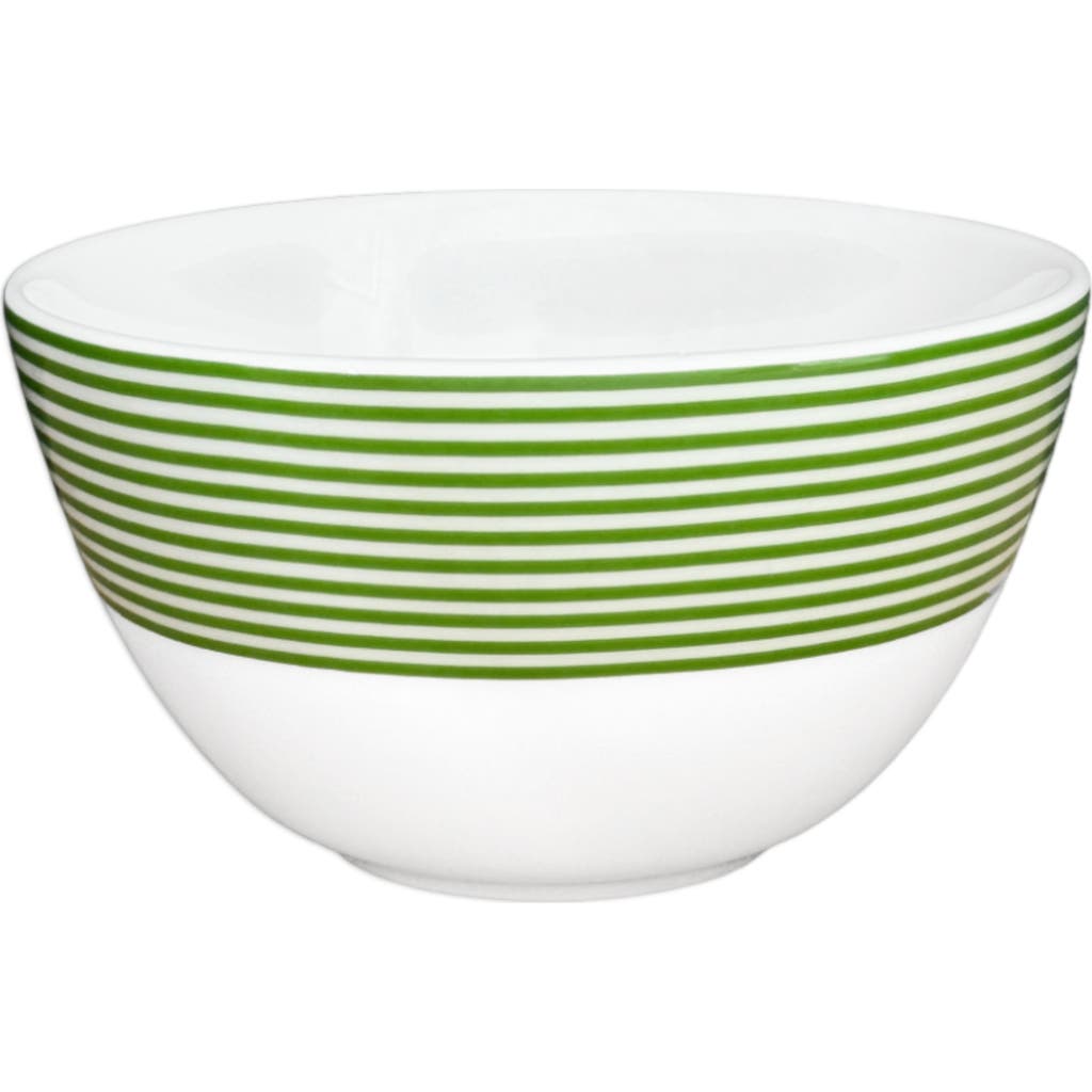 Caskata Newport Verde Stripe Cereal Bowl In Green