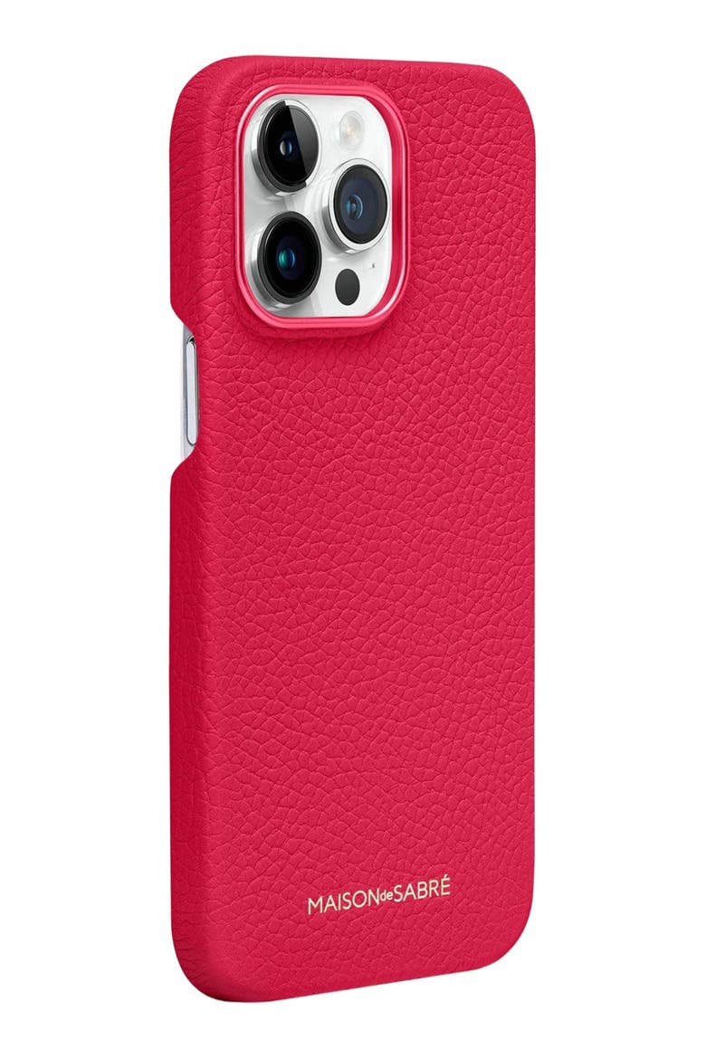 Leather Phone Case iPhone 14 Pro, Alternate, color, Shibuya Fuchsia