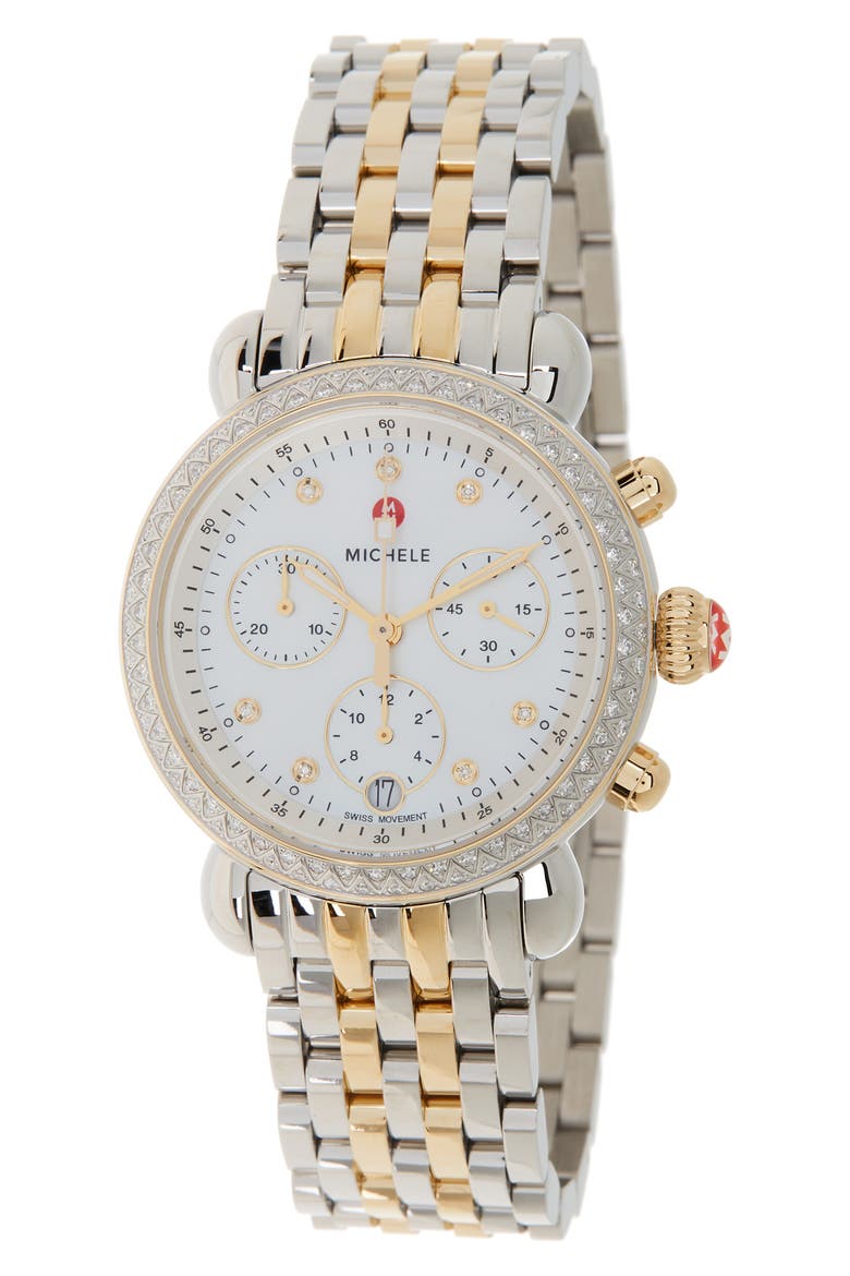 Women's Diamond Accent Two-Tone CSX36 Watch, 36mm - 0.62ctw, Main, color, NO COLOR