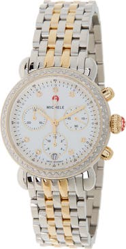 MICHELE Women's Diamond Accent Two-Tone CSX36 Watch, 36mm - 0.62ctw