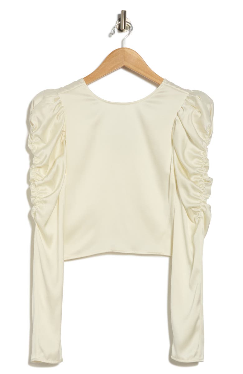 FRAME Silk Backless Long Sleeve Shirt, Alternate, color, Cream