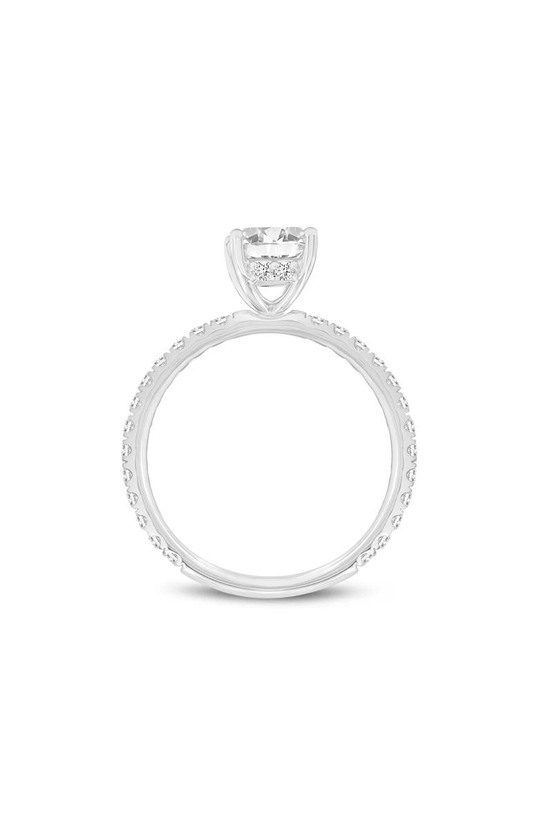 LuvMyJewelry Regalia 14K White Gold Emerald Cut Lab Grown Diamond Hidden Halo Engagement Ring - 2.55 ctw, Alternate, color, 14K White Gold