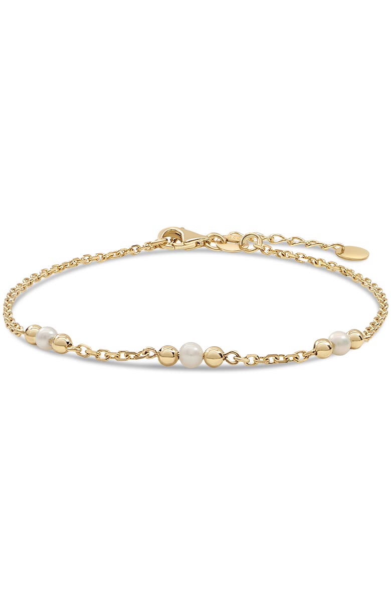 DEVATA Freshwater Pearl Chain Bracelet in 14K Gold, Main, color, Yellow Gold