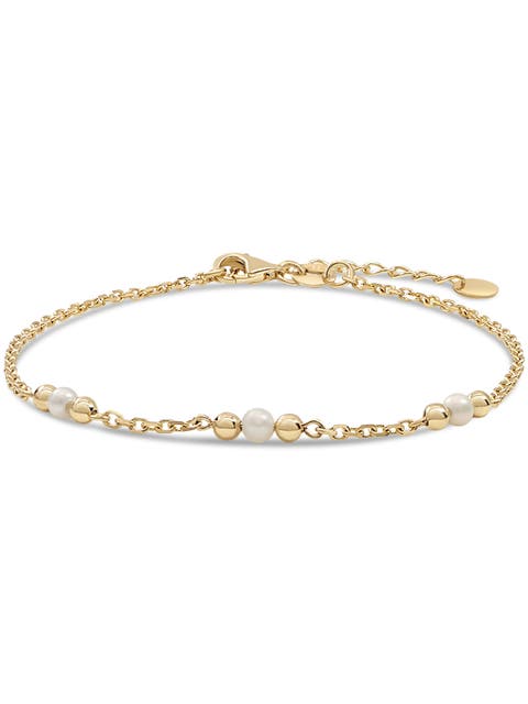 Freshwater Pearl Chain Bracelet in 14K Gold