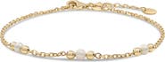 DEVATA Freshwater Pearl Chain Bracelet in 14K Gold