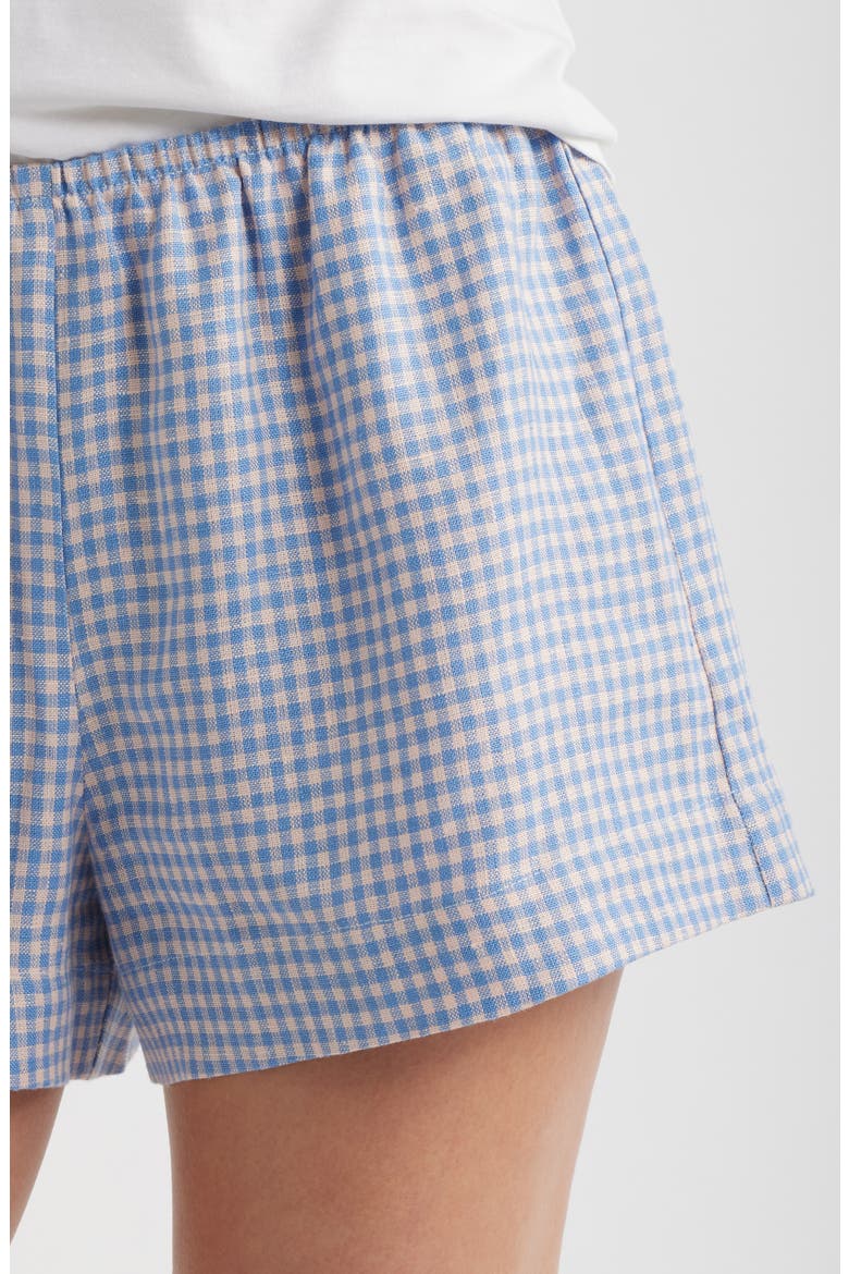 Nora Linen Shorts, Alternate, color, STELLAR CHECK