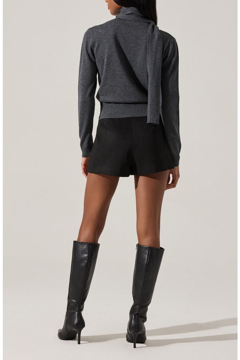 Glynne Scarf V-Neck Cardigan, Alternate, color, CHARCOAL