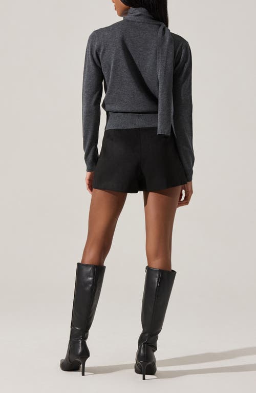 Astr The Label Glynne Scarf V-neck Cardigan In Gray