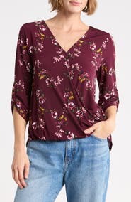 WEST K Floral Surplice High Low Top