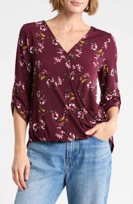 Floral Surplice High Low Top