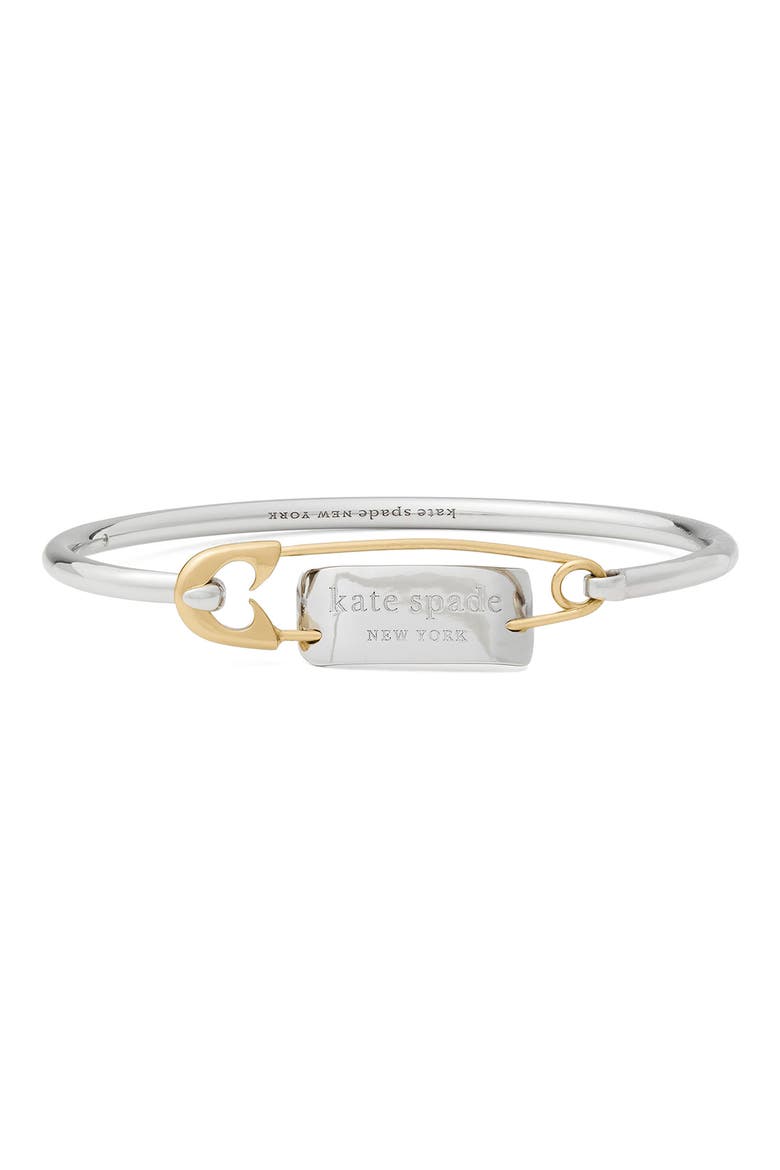 Sam Tag Safety Pin Bangle, Alternate, color, MIXED METAL