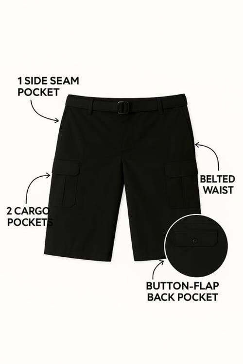 BENBEN BENBEN MENS 3 PACK CARGO BELTED SHORTS 