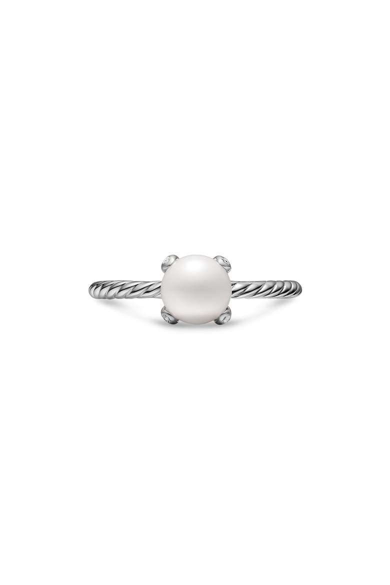 Pearl Classics Ring in Sterling Silver with Diamonds, 2mm, Main, color, SILVER PAVE