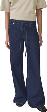 MANGO Olivia Belted Wide Leg Jeans