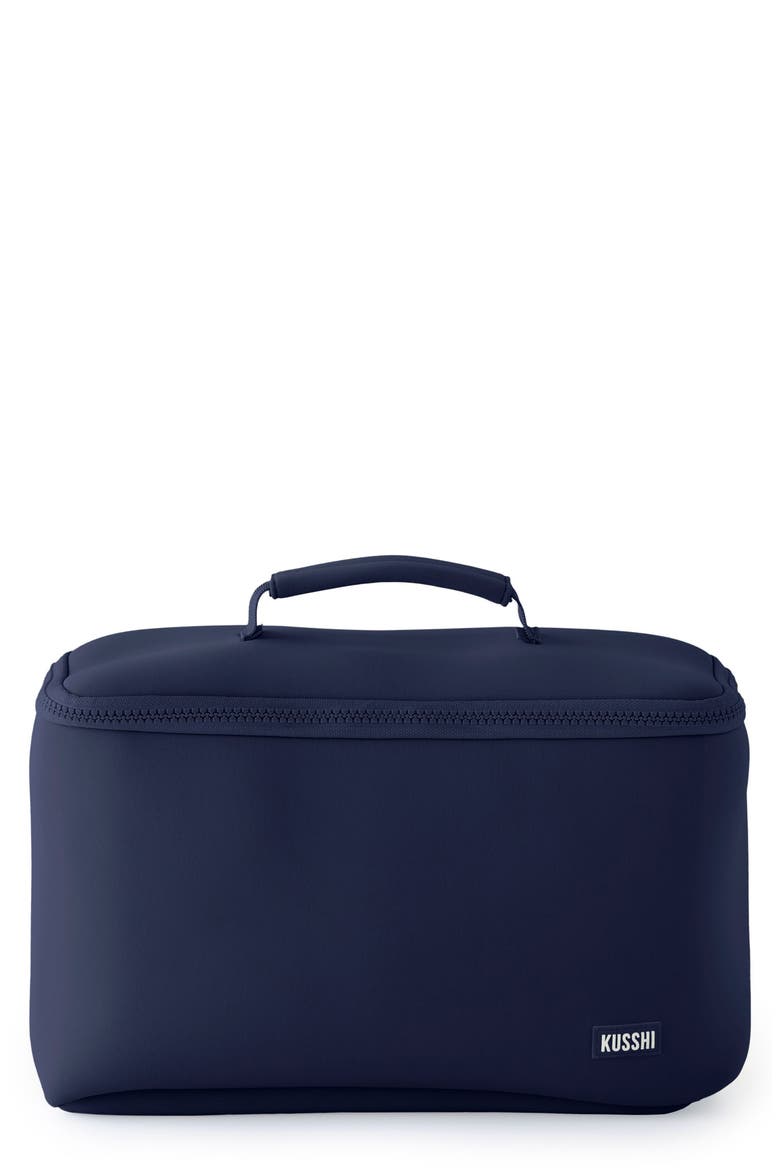 Large Neoprene Train Case, Main, color, NAVY/ KHAKI