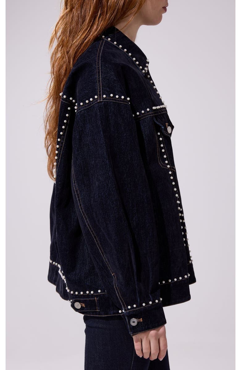 AZALEA WANG Micah Embellished Jacket, Alternate, color, Denim