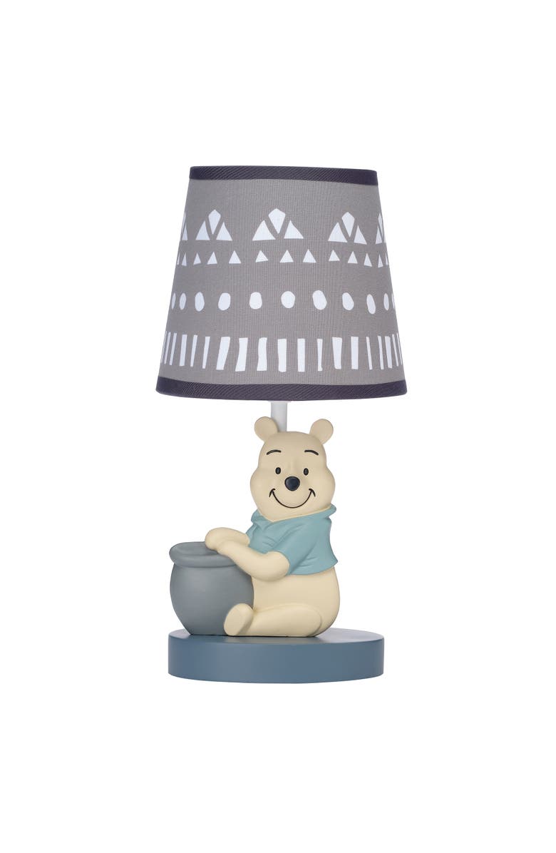 Lambs & Ivy Disney Baby Forever Pooh Lamp with Shade & Bulb, Main, color, Gray