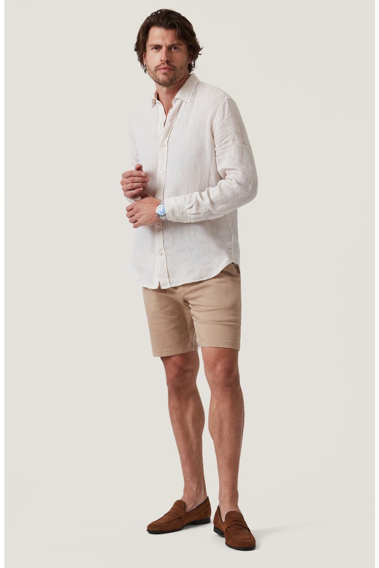 Arizona Slim Fit Stretch Twill Chino Shorts, Alternate, color, PEBBLE TWILL