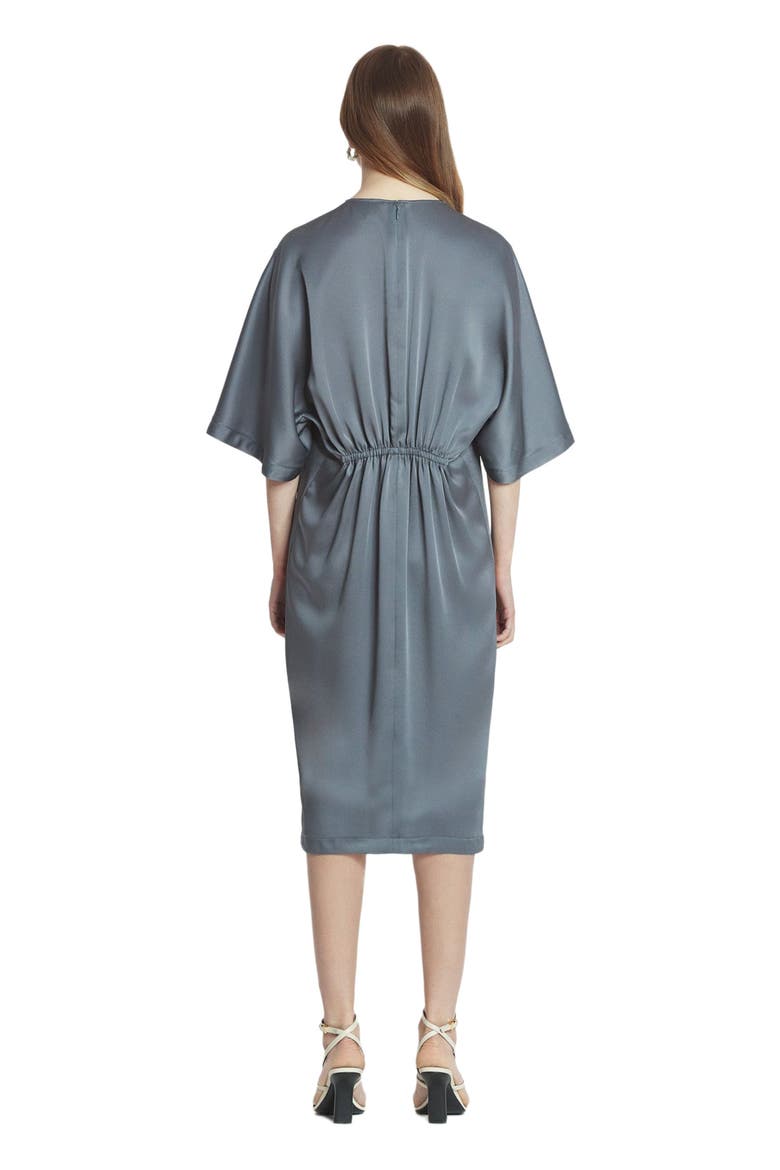 Satin T-Shirt Dress, Alternate, color, STEEL