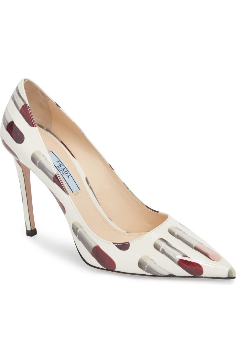 Prada Pointy Toe Lipstick Pump, Main, color,