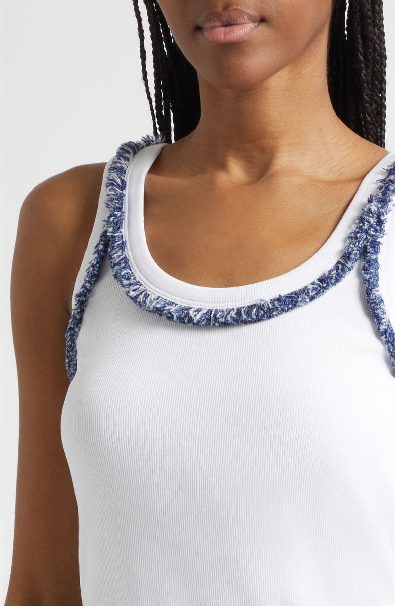 Cinq à Sept Quenta Fringe Tank, Alternate, color, White/ Twilight