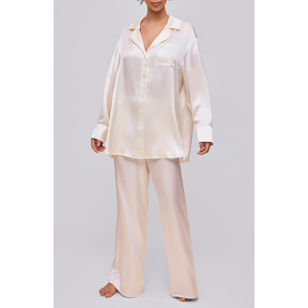 Papinelle Audrey Oversize Mulberry Silk Pajama Top