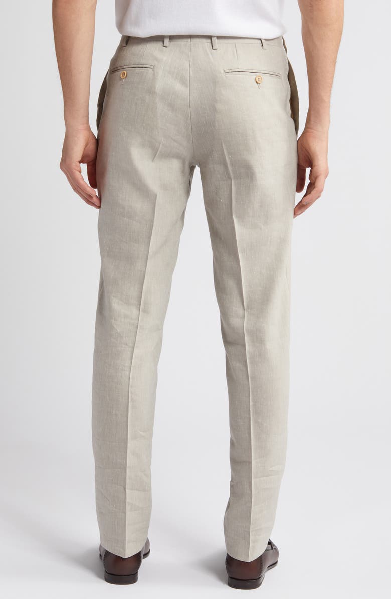 Canali Milano Trim Fit Linen & Wool Dress Pants, Alternate, color, 