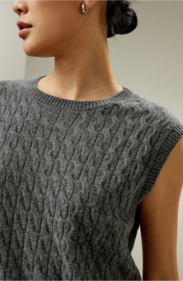 Lilysilk Women's Baby Cashmere Sweater Vest, Alternate, color, Medium Gray
