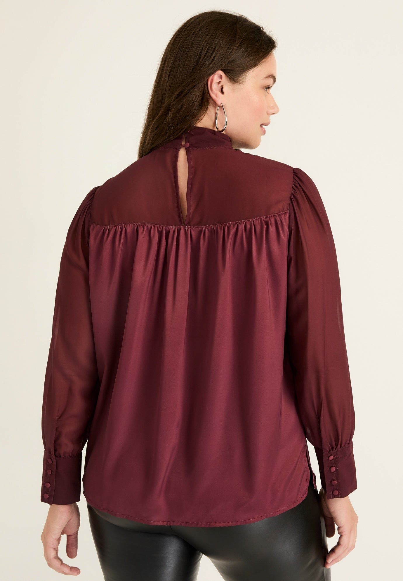 Satin Mockneck Blouse - image 2