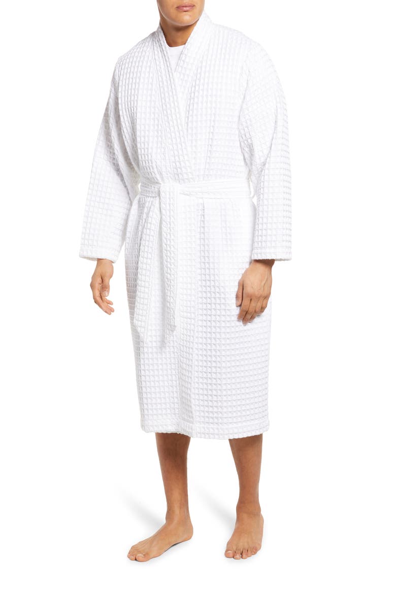 Modern Waffle Robe, Main, color, WHITE