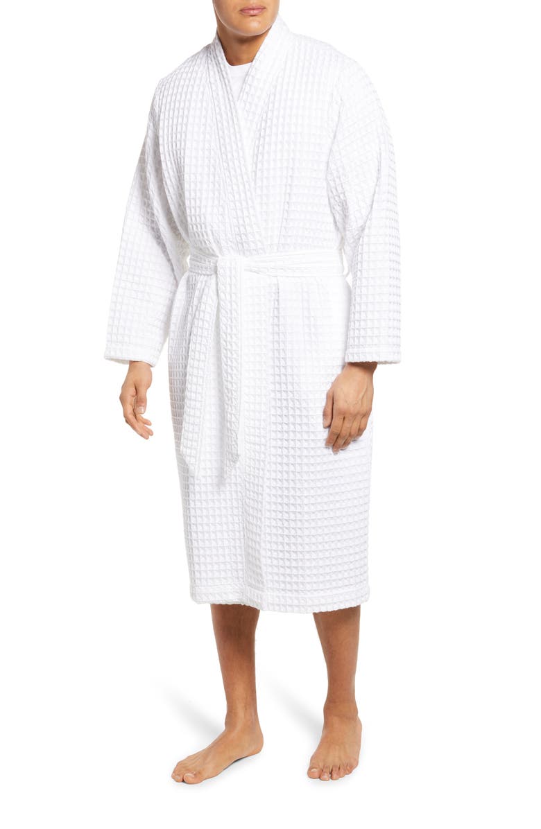 Nordstrom Modern Waffle Robe, Main, color, White