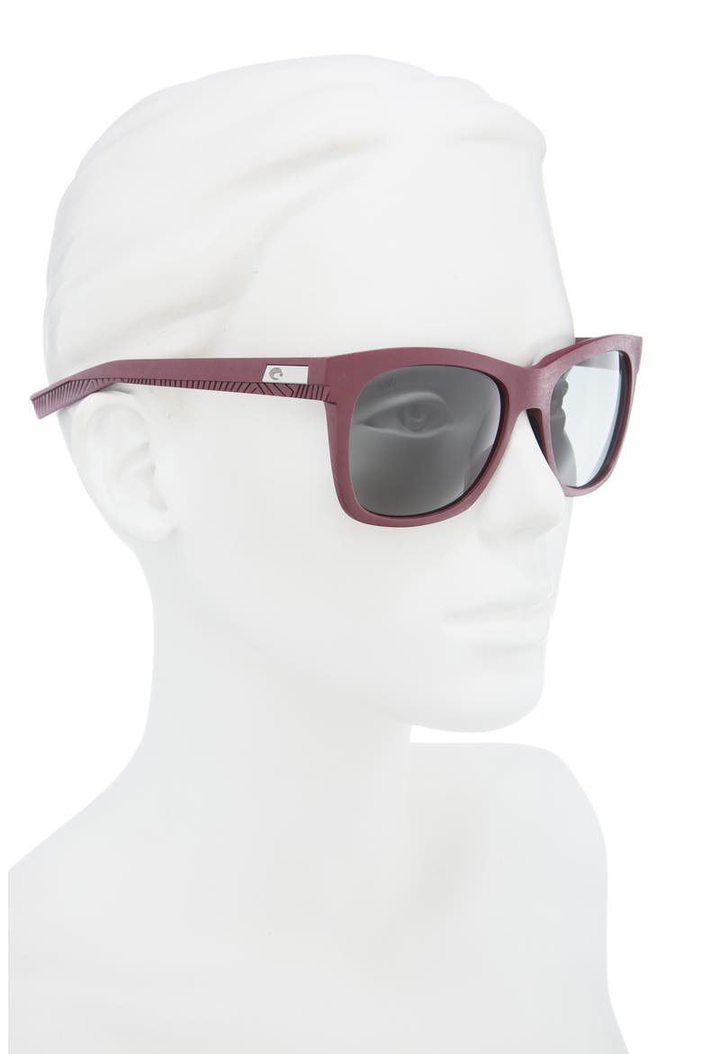 55mm Rectangular Sunglasses, Alternate, color, PLUM
