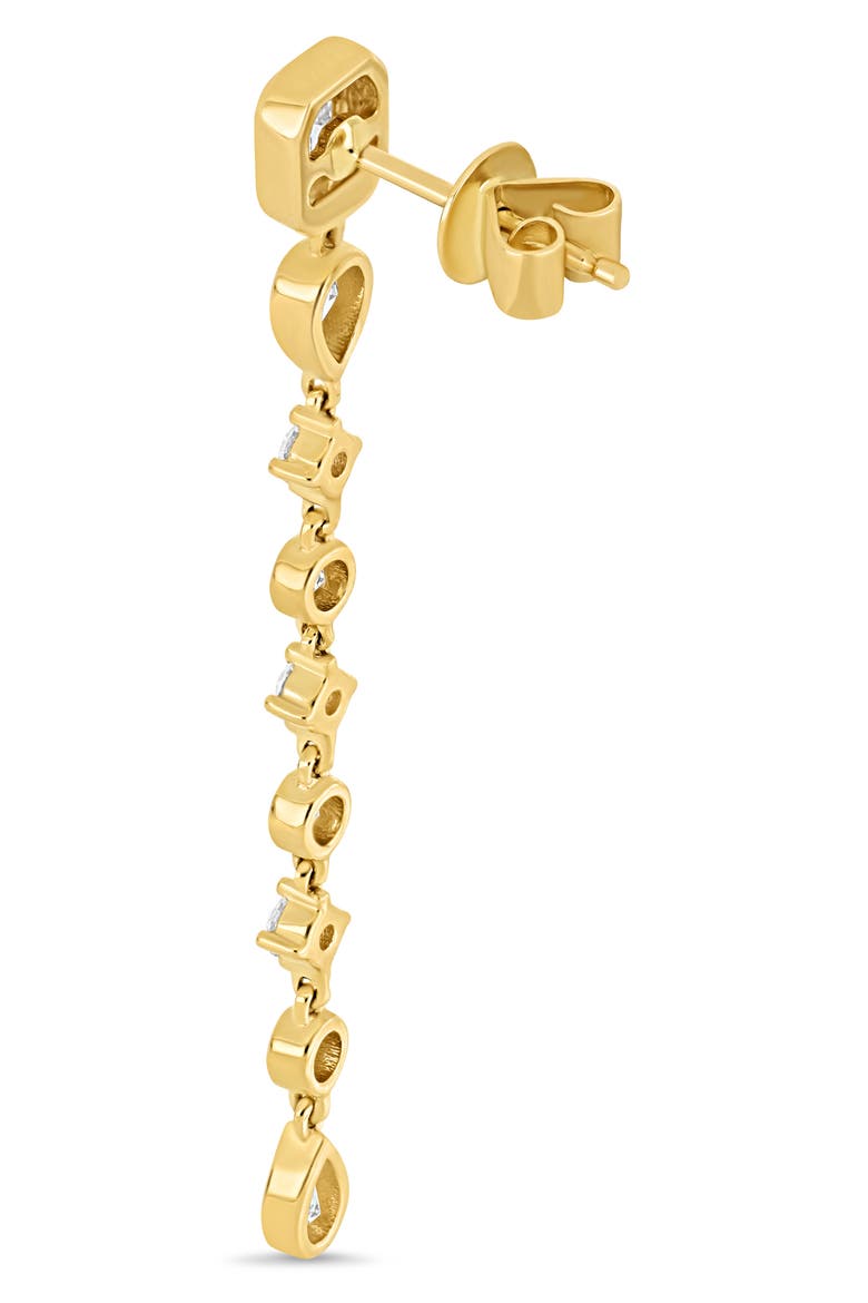 18K Gold Monaco Diamond Linear Drop Earrings (Online Trunk Show), Alternate, color, 18K YELLOW GOLD/ DIAMOND