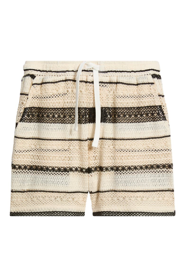 Charley Stripe Woven Drawstring Shorts, Alternate, color, CREAM