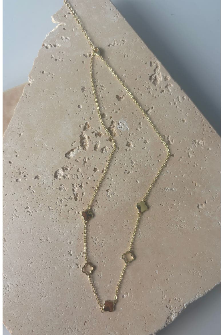 Clover Station Necklace, Alternate, color, GOLD