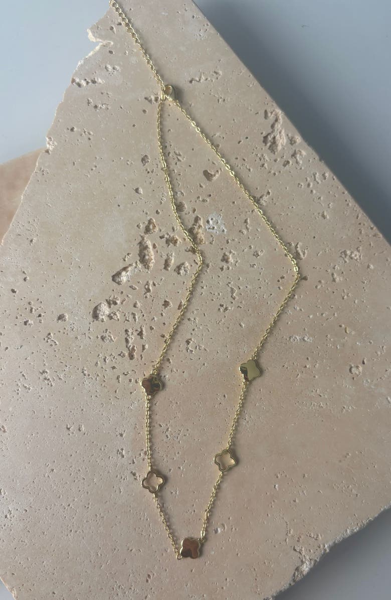 Adornia Clover Station Necklace, Alternate, color, Gold