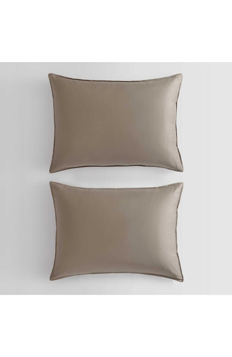 Calvin Klein Organic Earth Cotton Sateen Duvet Cover & Shams Set, Alternate, color, Brown