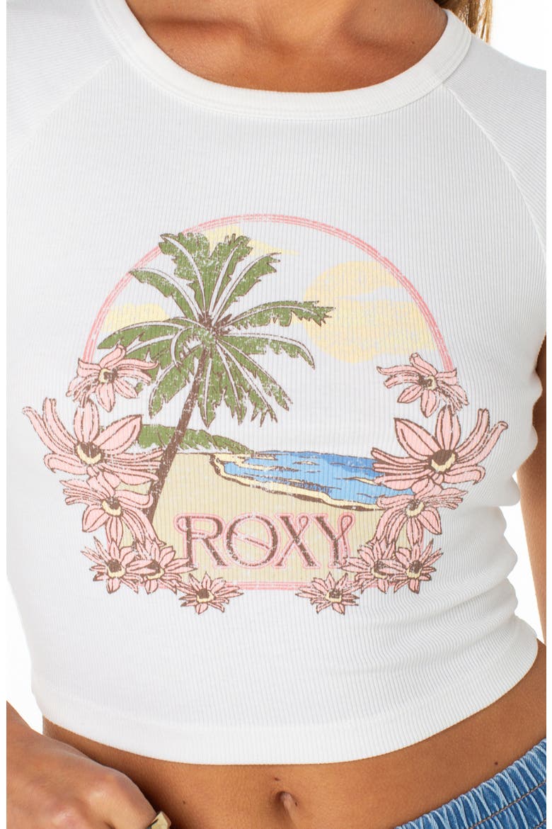 Beach Day Crop Graphic T-Shirt, Alternate, color, CLOUD DANCER