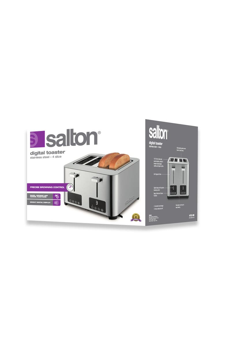Salton Digital 4 Slice Toaster - Stainless Steel, Alternate, color, Silver